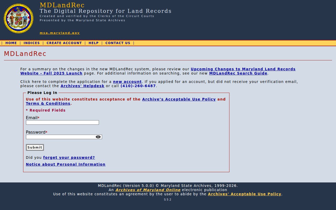 Salisbury public records fields in the MDLandRec electronic index guide